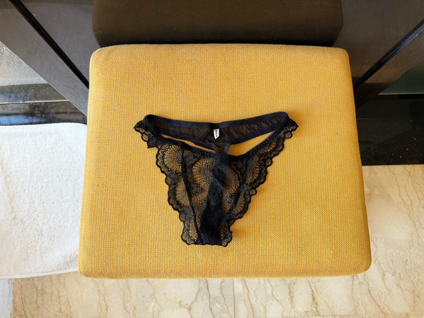 Marietta Black Lace Thong