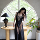 Dramatic full-length black Slip