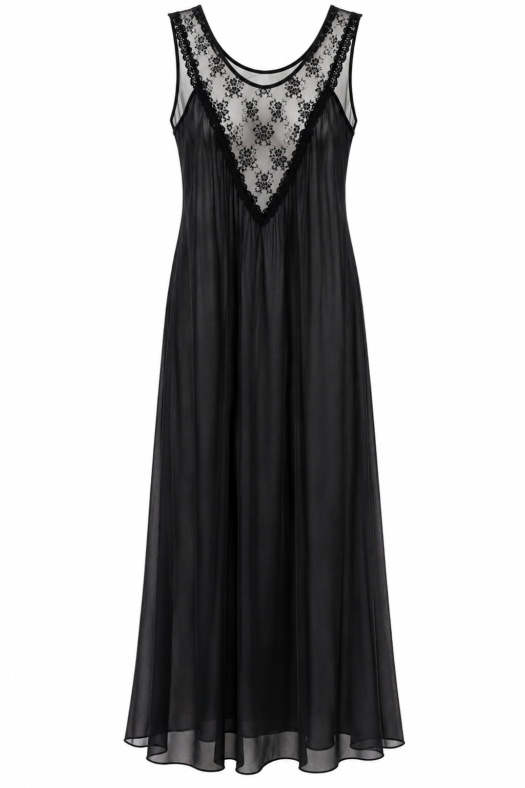 Vintage Glenoit Black Lace Nightgown