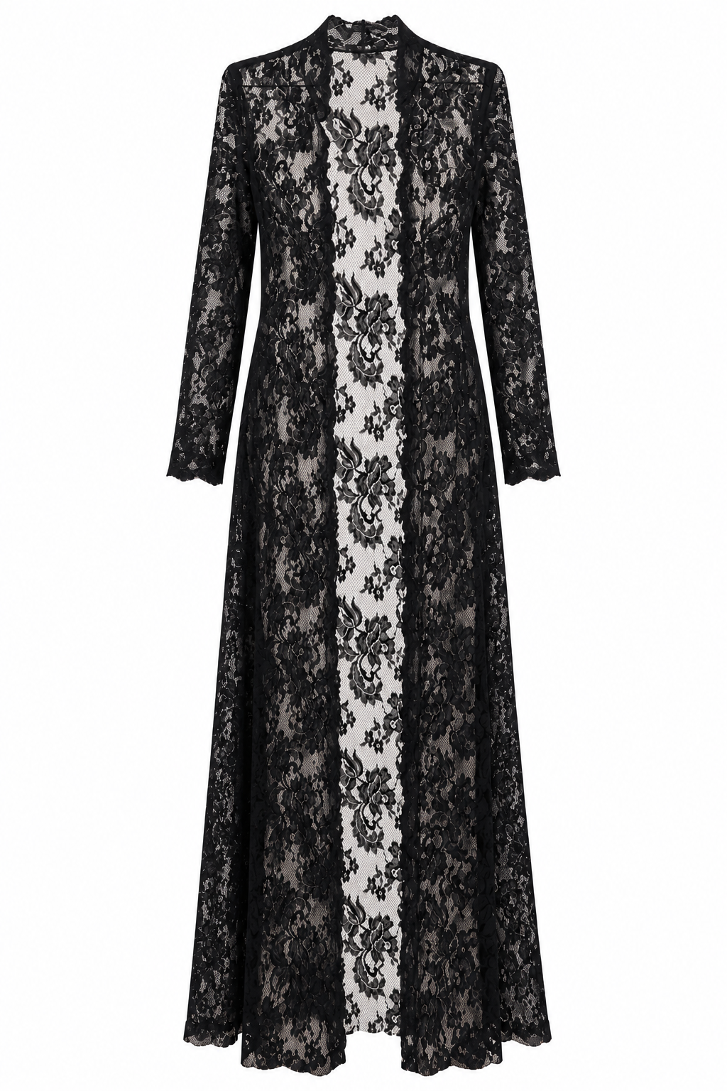 Vintage Casadei Black Floral Lace Opera Coat
