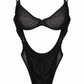 Vintage 90s Olga Black Cutout Teddy