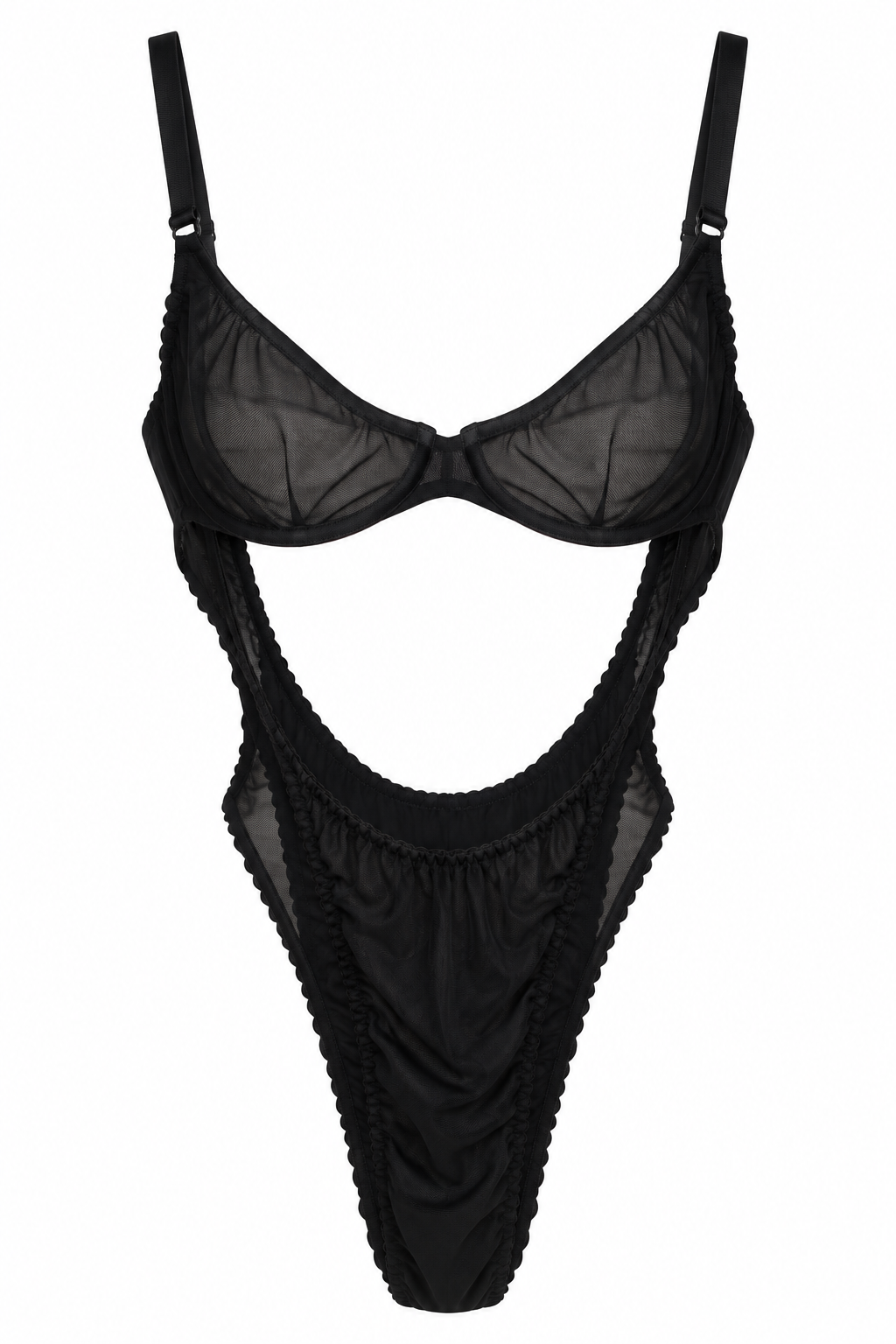 Vintage Olga Black Cutout Teddy