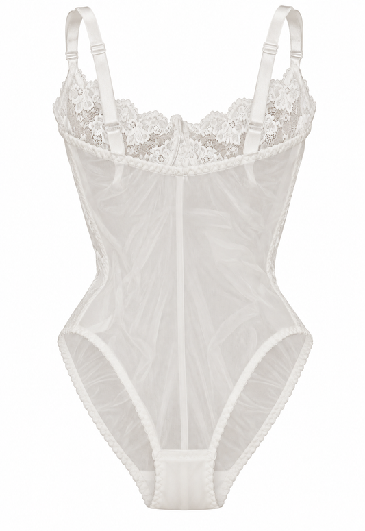 Vintage Oscar de la Renta White Lace Teddy