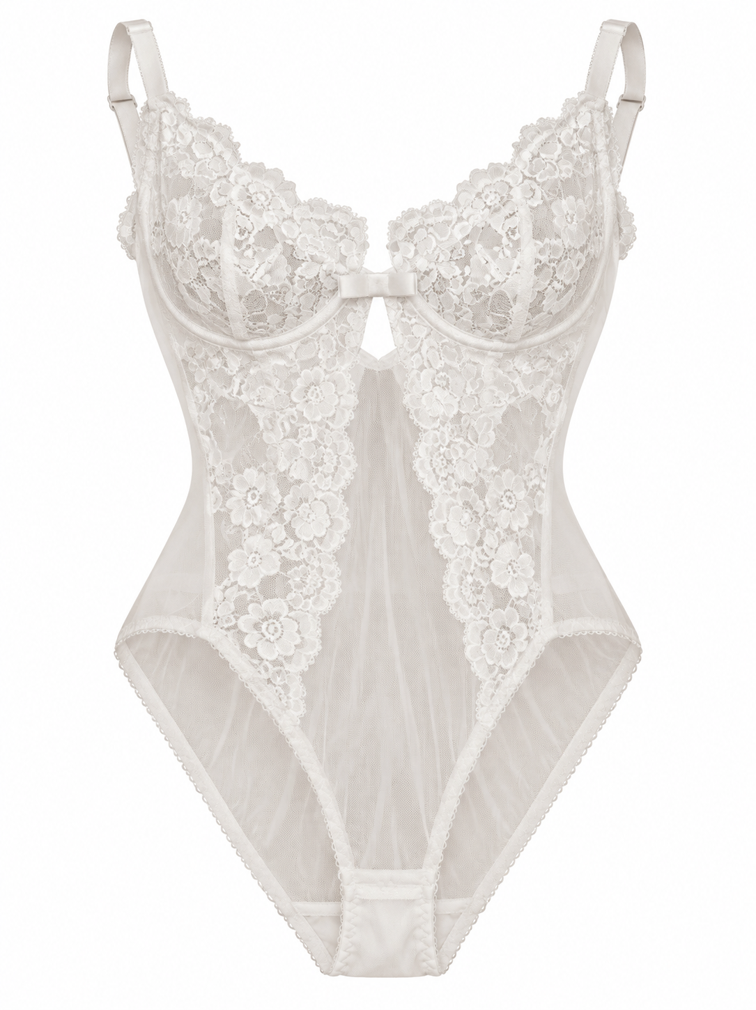 Vintage Oscar de la Renta White Lace Teddy