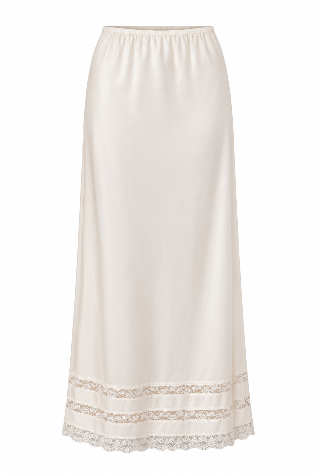 Vintage Ivory Lace Maxi Slip Skirt