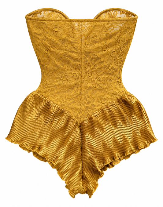 Vintage La Perla Gold Lace Corset Bodysuit
