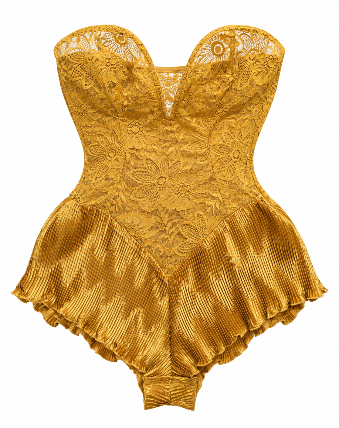 Vintage La Perla Gold Lace Corset Bodysuit