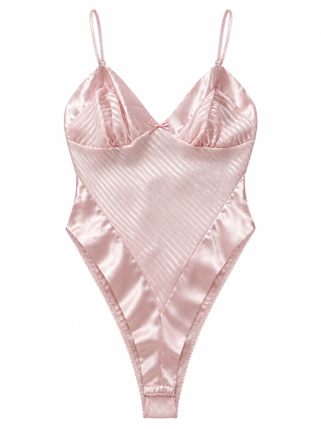 Vintage blush pink satin teddy