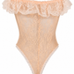 Vintage Hand Dyed Peach Orange Lace Bodysuit