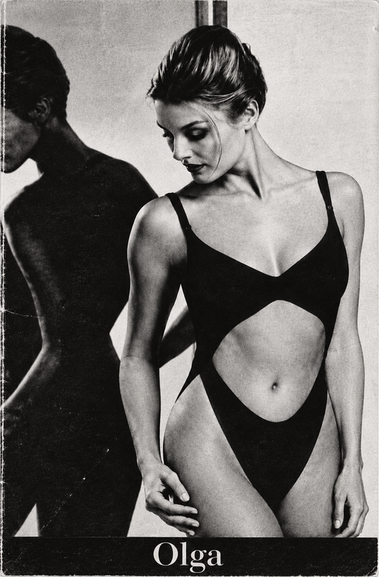 Vintage Olga Black Cutout Teddy