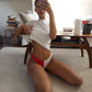 Vita Thong in Red & White